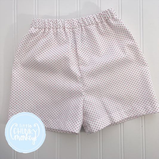 Ready to Ship - Red Bitty Dot - 18m Classic Shorts