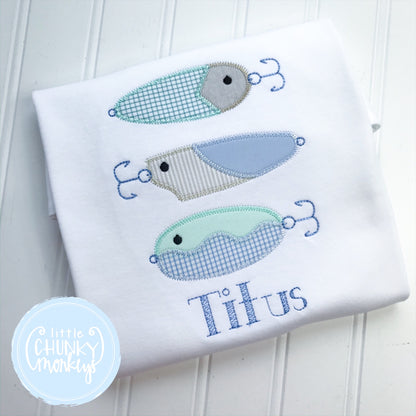 Boy Shirt - Stacked Fishing Lures Trio