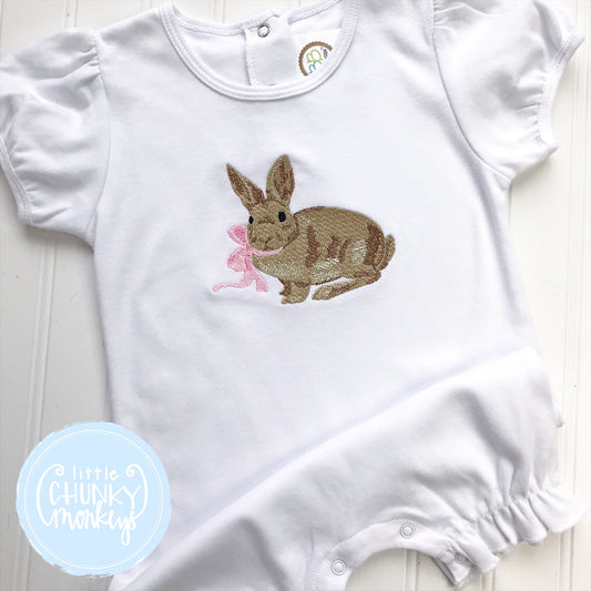 Ready to Ship - Bunny with Bow Romper - 2T