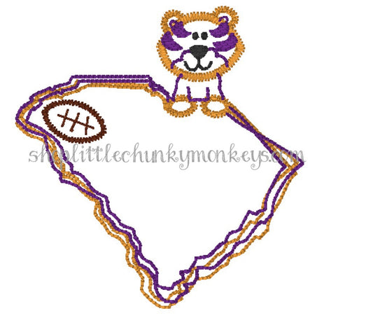 Boy Shirt - Boy Football Shirt - Personalized Stitch Football Tiger South Carolina