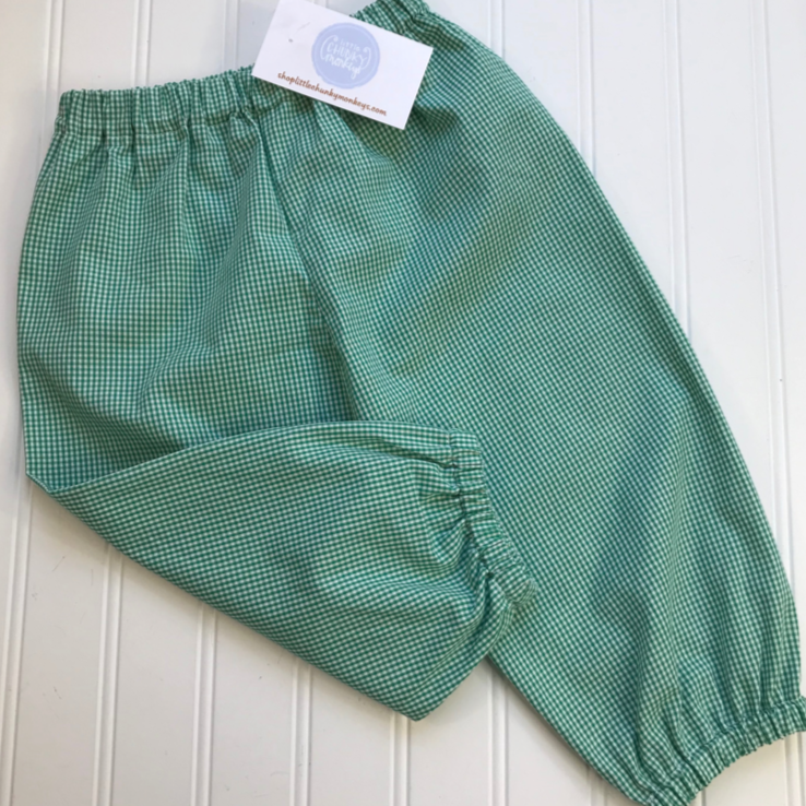 Ready to Ship - Kelly Green Gingham - 18m Bloomer Pants