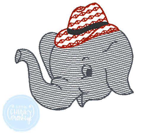 Football Shirt - Sketch Filled Elephant with Fedora Hat