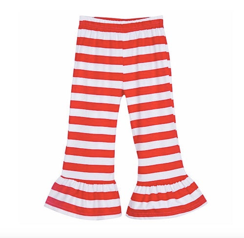 Red Stripe Ruffle Pants - 3T & 5T