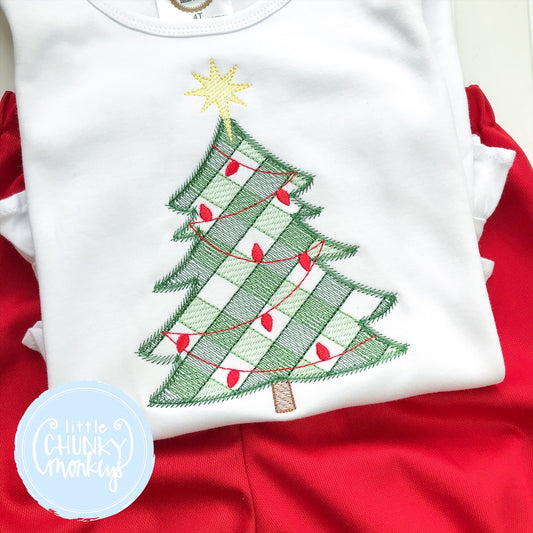 Girl Shirt -Embroidered Christmas Tree