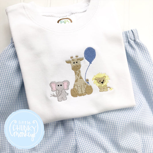 Boy Shirt - Embroidered Animal Trio