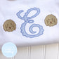 Girl Peter Pan Collar Shirt - Applique Initial with Puppy faces