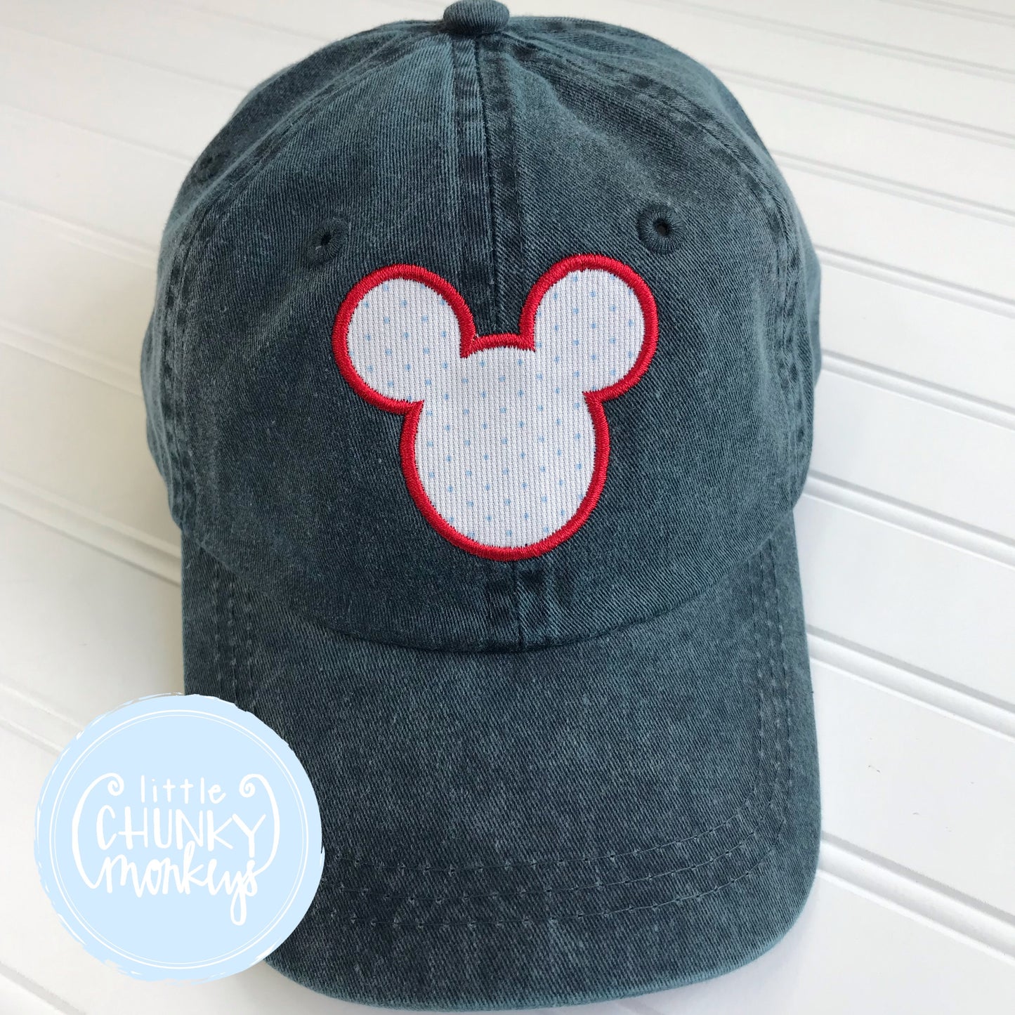 Toddler Kid Hat - Bitty Dot Mouse on Navy Hat