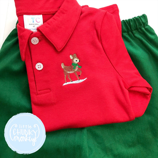 Boy Polo Shirt -  Personalized Polo Shirt with Reindeer