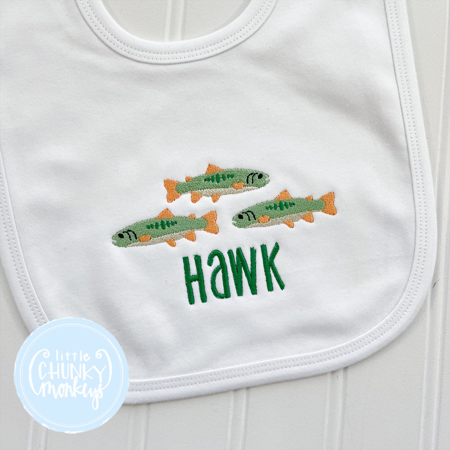 Trout Trio Bib or Burp Cloth