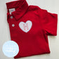 Boy Polo Shirt -  Personalized Polo Shirt with Single Initial and Mini Heart Applique