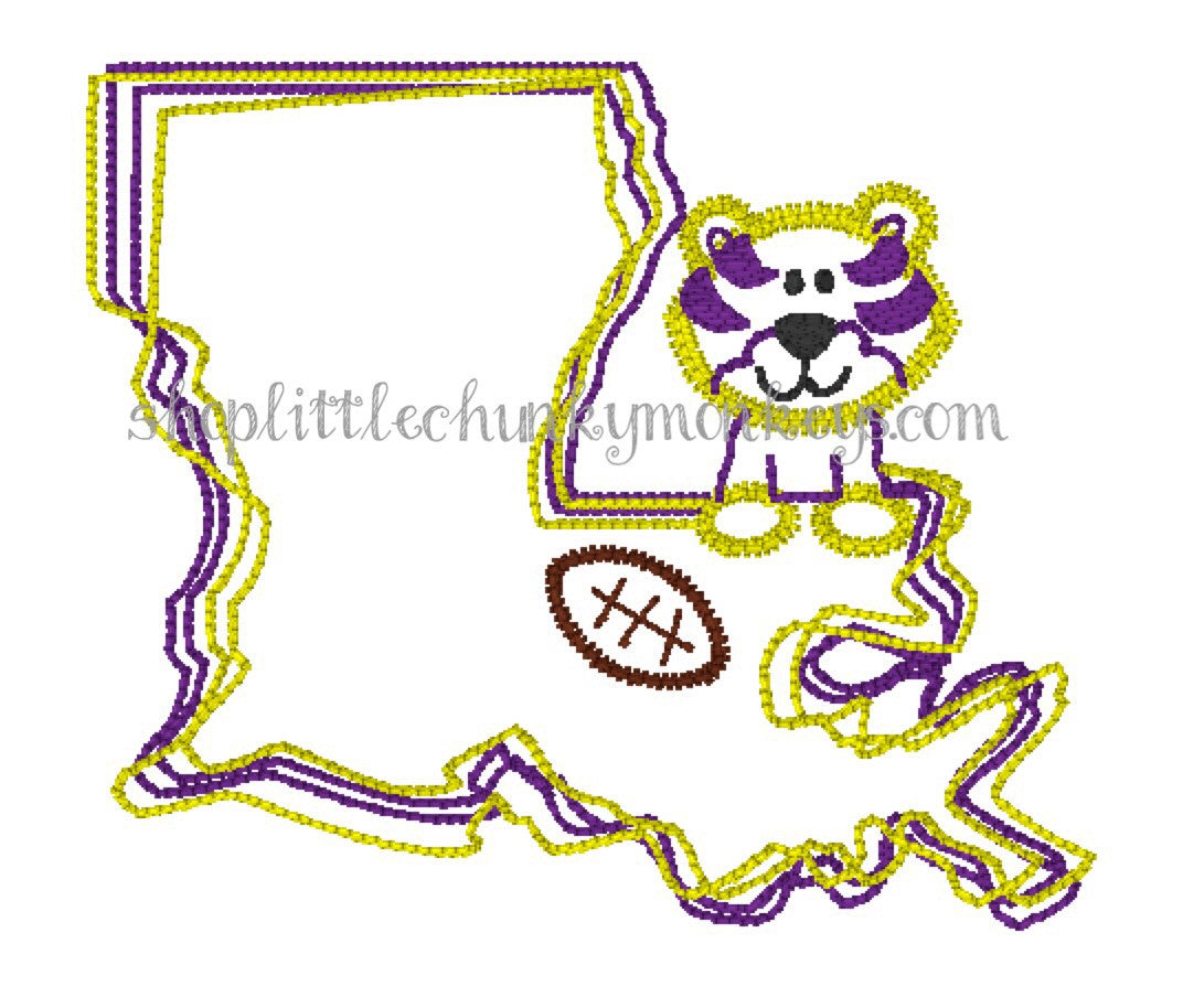 Boy Shirt - Boy Football Shirt - Personalized Stitch Tiger Louisiana State