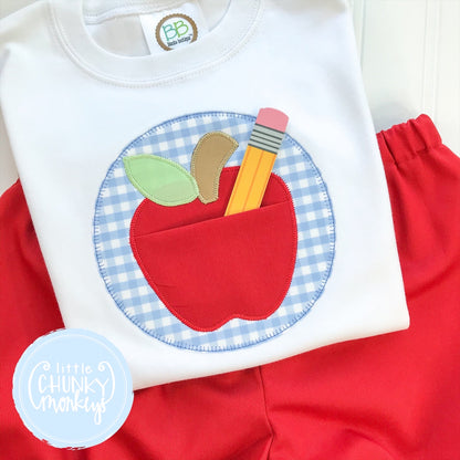 Boy Shirt Applique Apple with Pocket – Little Chunky Monkeys
