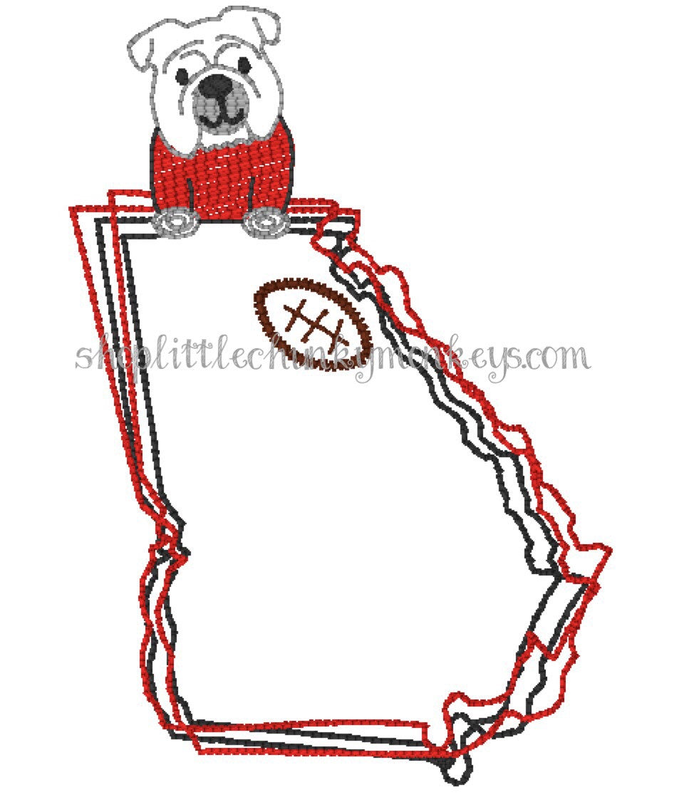 Boy Outfit - Boy Shirt - Personalized Stitch Bulldog Georgia