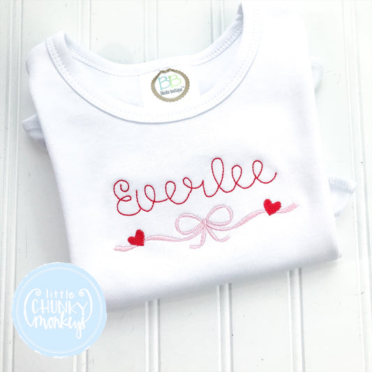 Ready to Ship - Bow with Hearts “Everlee” - 12m Long Sleeve