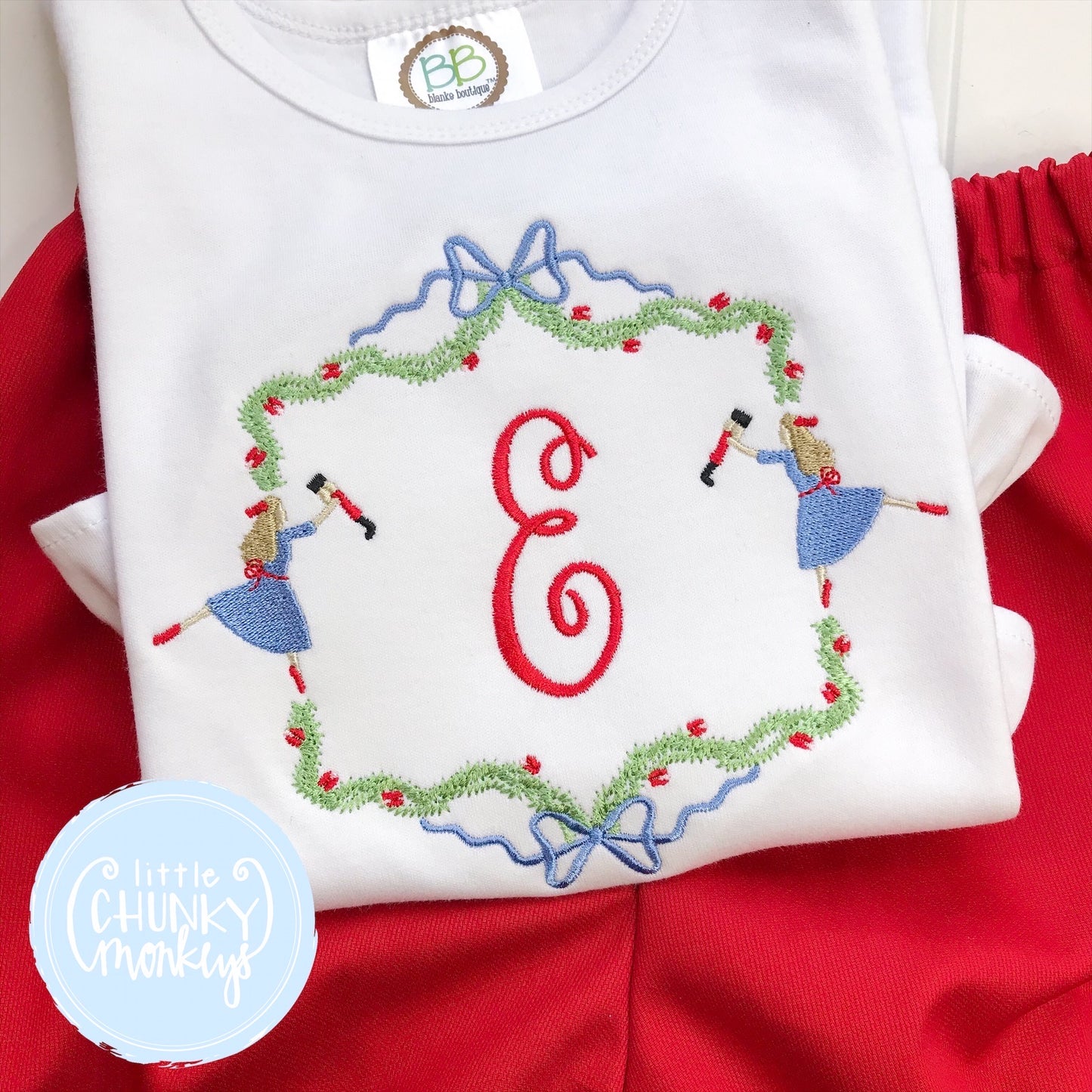 Girl Shirt - Embroidered Nutcracker Circle with Personalization