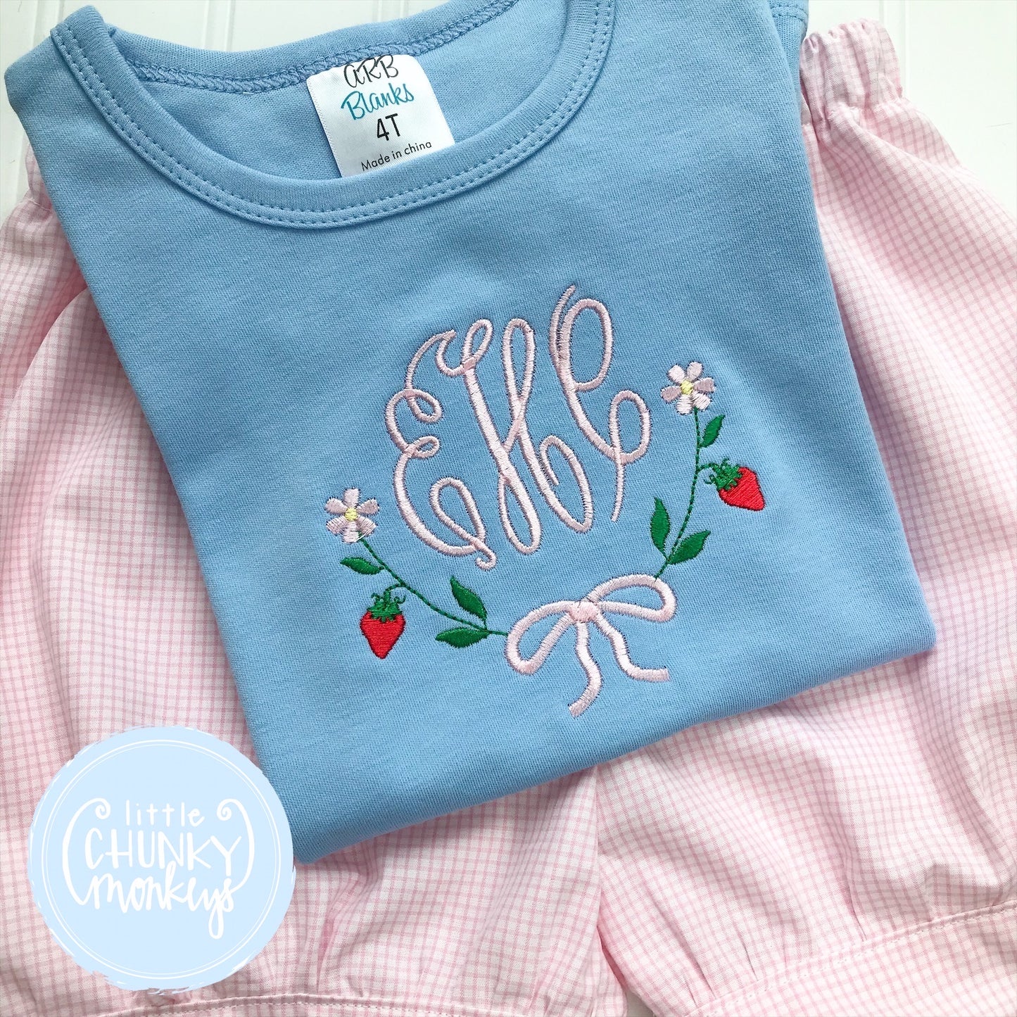 Girl  Shirt - Strawberries and Bow