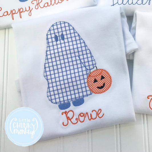 Ready to Ship - Halloween Ghost “Rowe” - 4T Short Sleeve