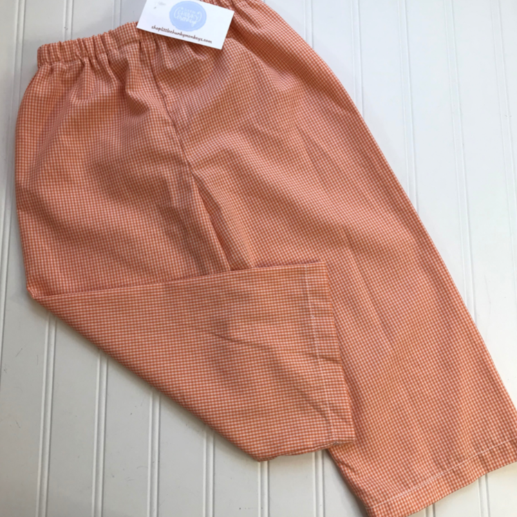 Ready to Ship - Orange Gingham - 2T Classic Pants