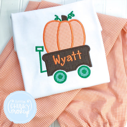 Boy Shirt - Pumpkin Wagon Shirt on White