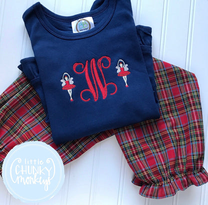 Girl Shirt- Personalized Sugar Plum Fairy on Navy