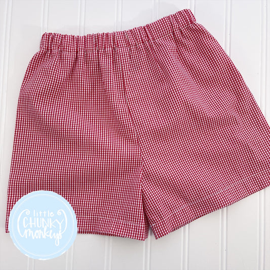 Ready to Ship - Red Gingham - 3T Classic Shorts