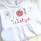 Girls Dress - Embroidered Back to School and Personalization on White Short Sleeve Dress