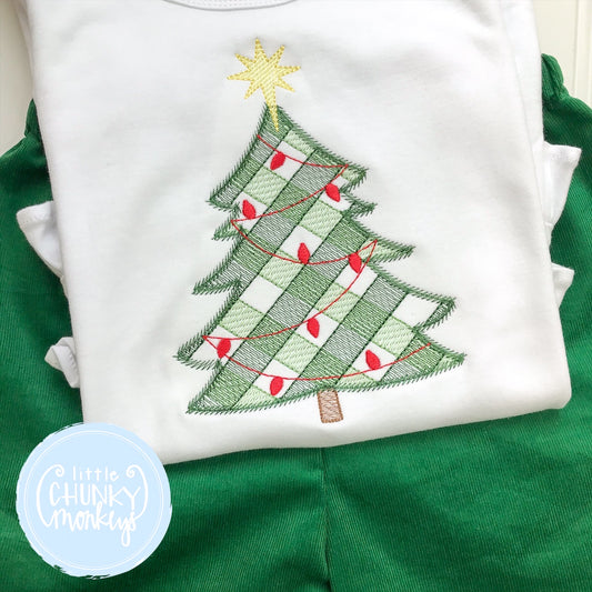 Boy Shirt -Embroidered Christmas Tree