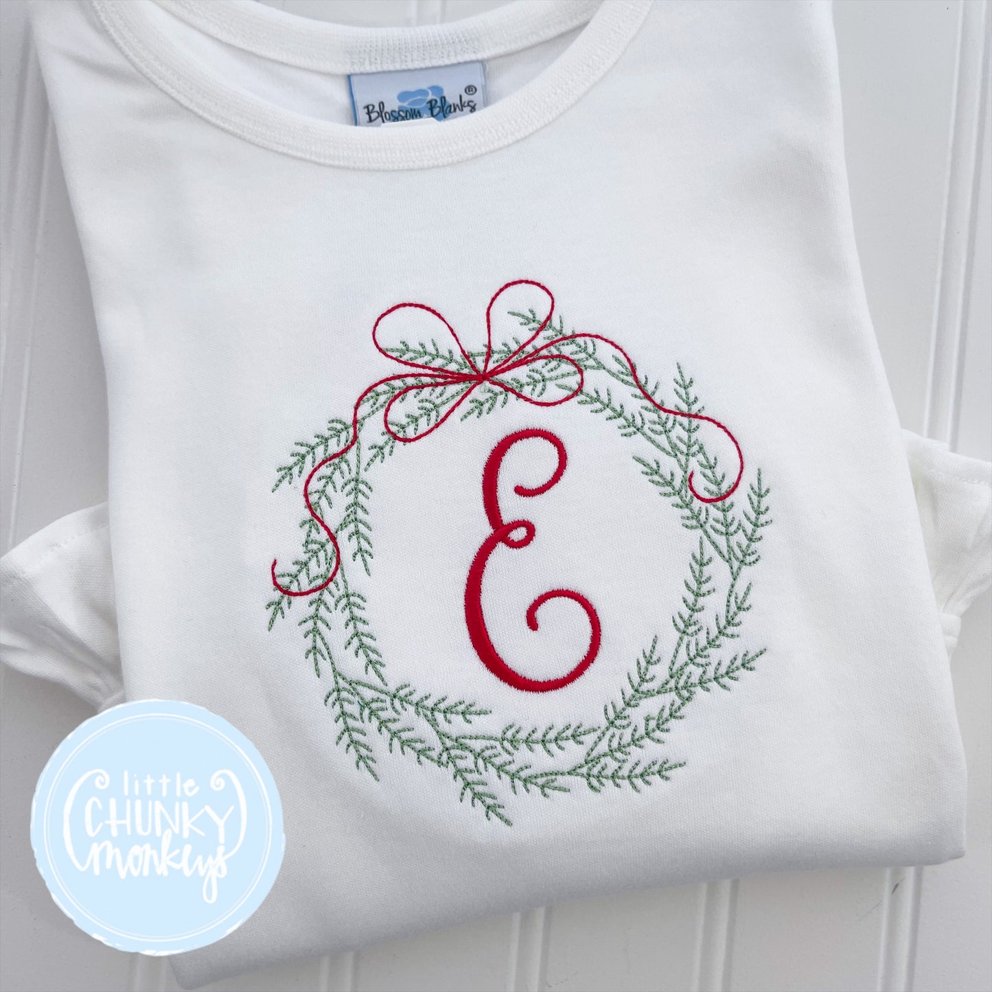 Girl Shirt - Initial with Wreath