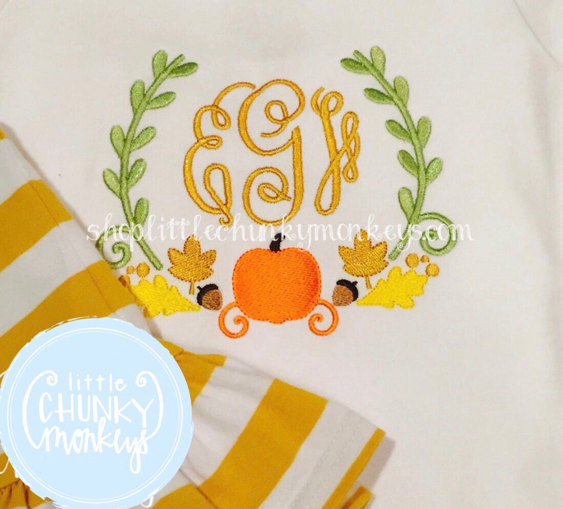 Girl Shirt - Personalized Pumpkin Wreath Shirt