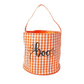 Orange Gingham Halloween Bucket Tote