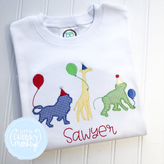 Boy Shirt - Personalized Applique Party Animal Shirt