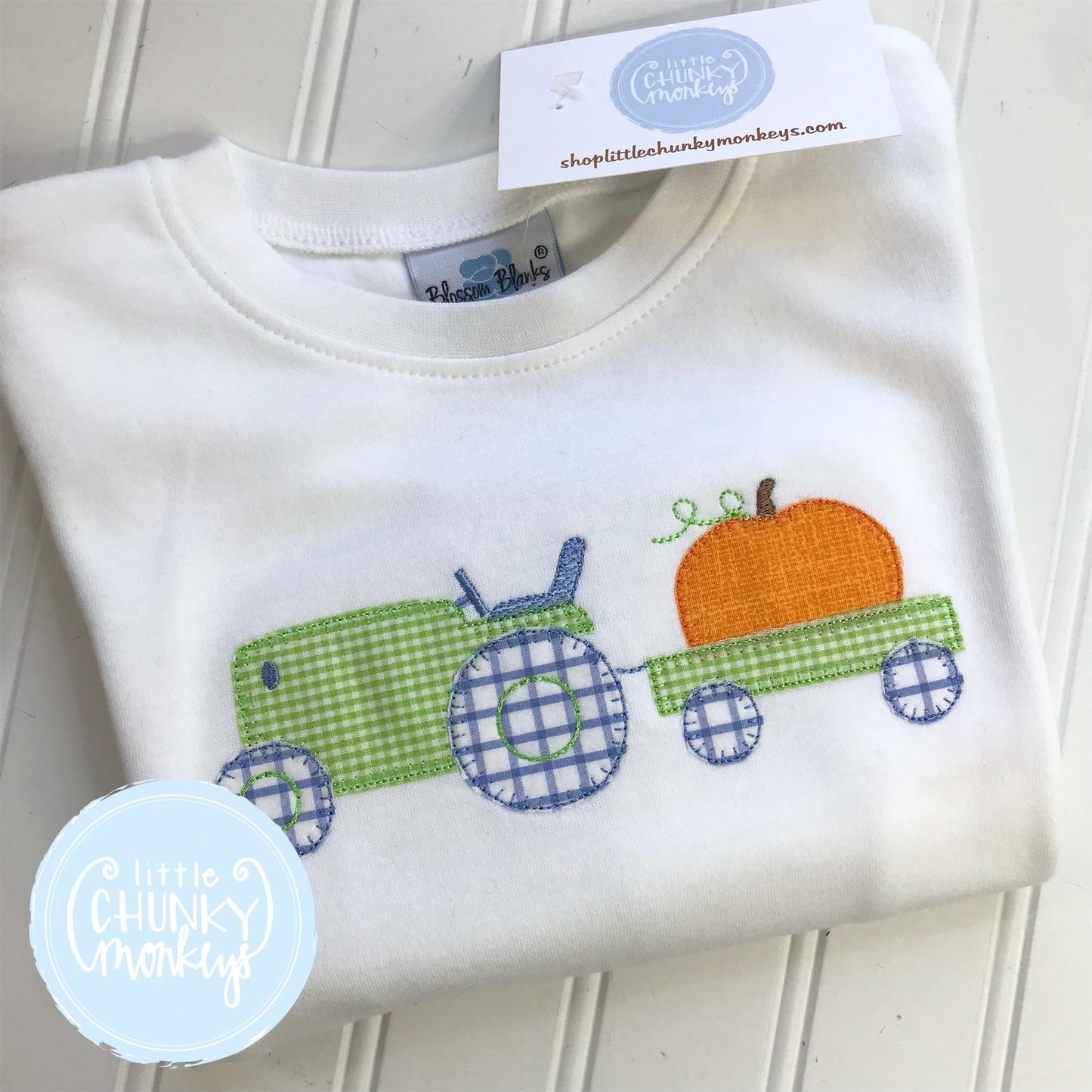 Ready to Ship - Pumpkins Tractor - 2T Long Sleeve