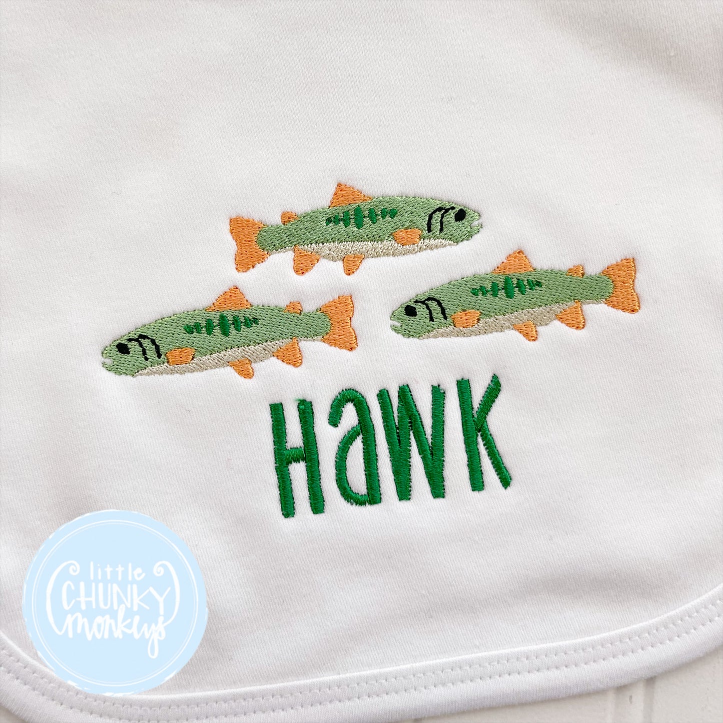 Trout Trio Bib or Burp Cloth