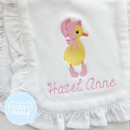 Bonnet Duck Bib or Burp Cloth