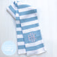 Custom Knit Stripe Scarf - Denim, White & Light Pink