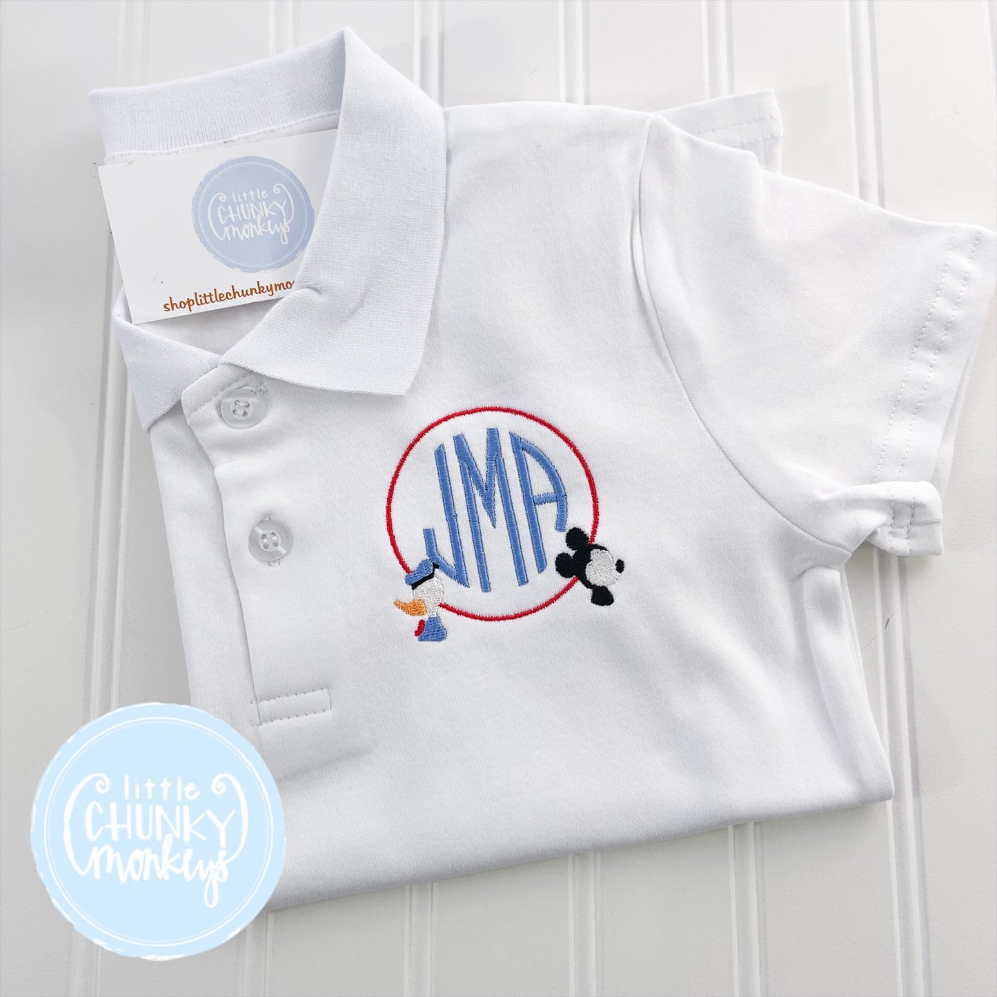Boy Shirt - Mouse and Friend Monogram Polo