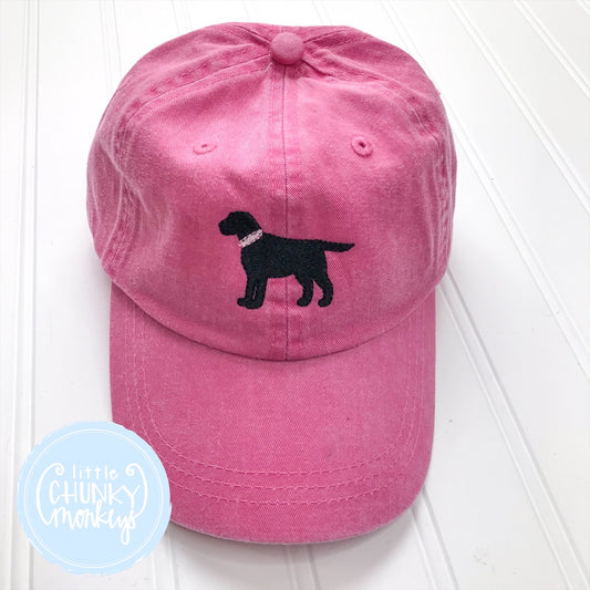 Toddler Kid Hat - Standing Puppy on Hot Pink Hat