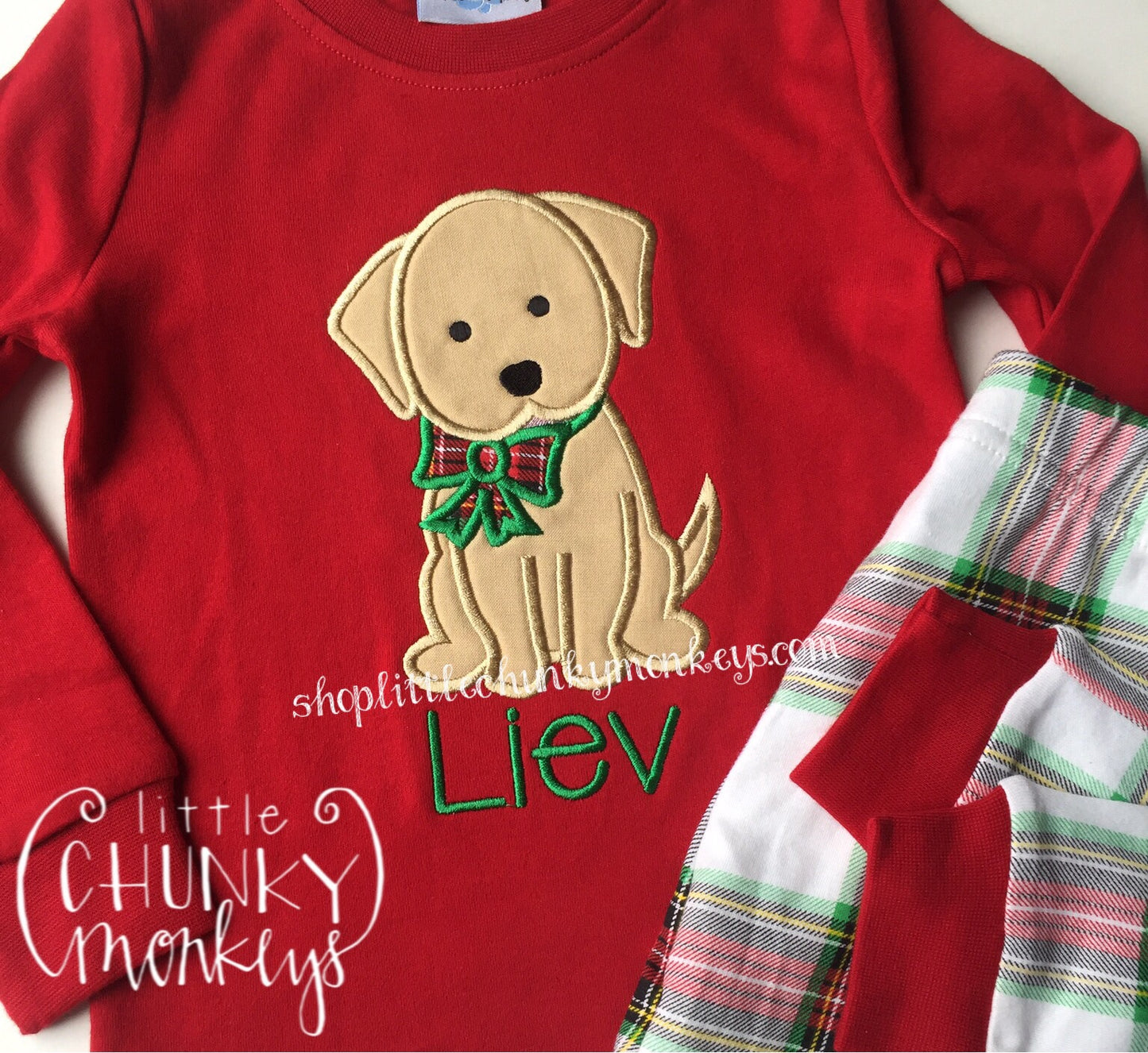 Boy Shirt- Personalized Dog with Bow